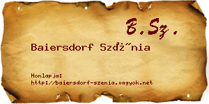 Baiersdorf Szénia névjegykártya